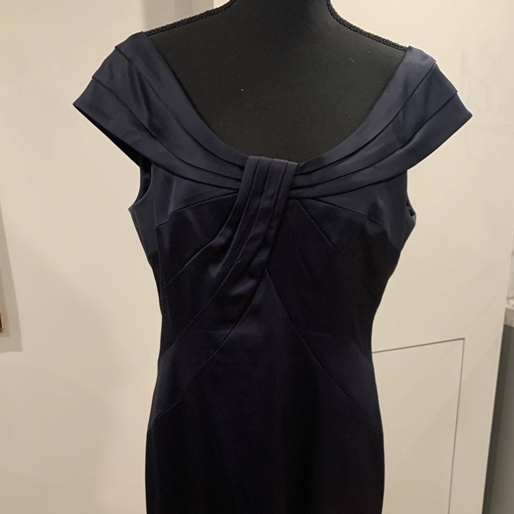 Classic off the shoulder navy blue dress